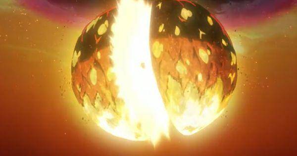 Zaraki membelah meteor ( Dok. Pierrot / Bleach: Thousand-Year Blood War )