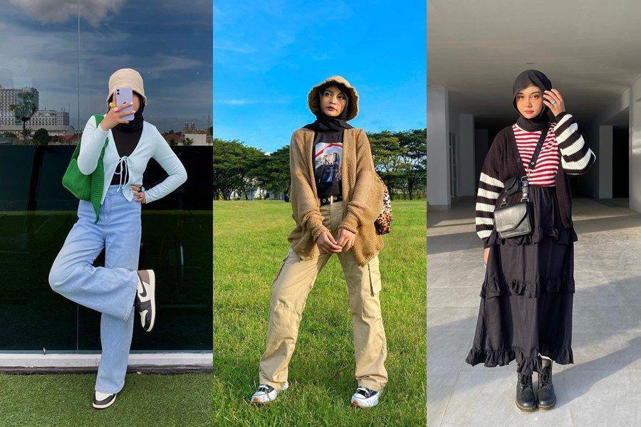 10 Padu Padan Cardigan ala Hijaber Kartika Dewi, Hits Abis!