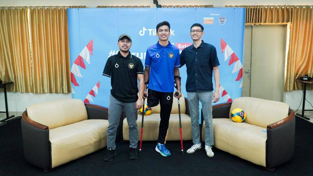 Sharing session bersama Perkumpulan Sepak Bola Amputasi Indonesia (PSAI) dan Agung Rizki Satria di Wisma Pamentas, Jakarta (Dok. TikTok)