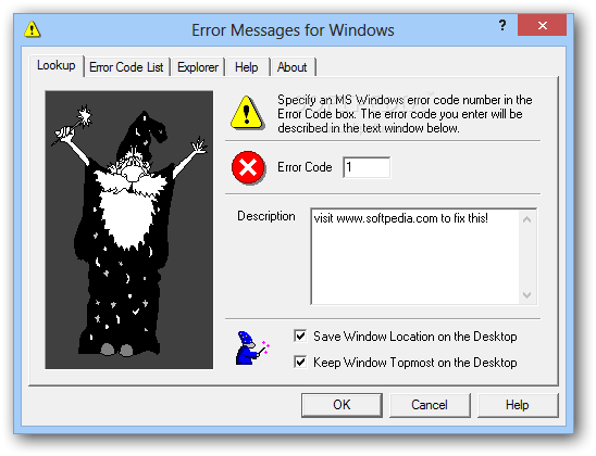 Error Messages for Windows (dok. Gregory Braun)