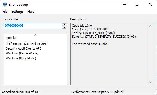 Error Lookup (dok. Henry++)