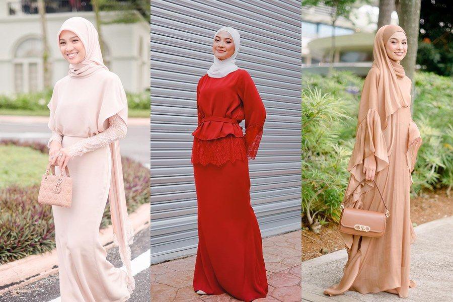 10 Style Kondangan Hijab Nabila Razali, Dominasi Gaun Minimalis