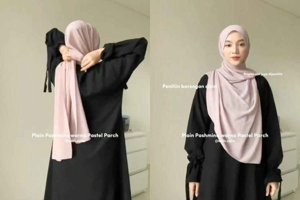 7 Tutorial Pakai Hijab Pashmina yang Menutup Dada, Tips Simpel Modis