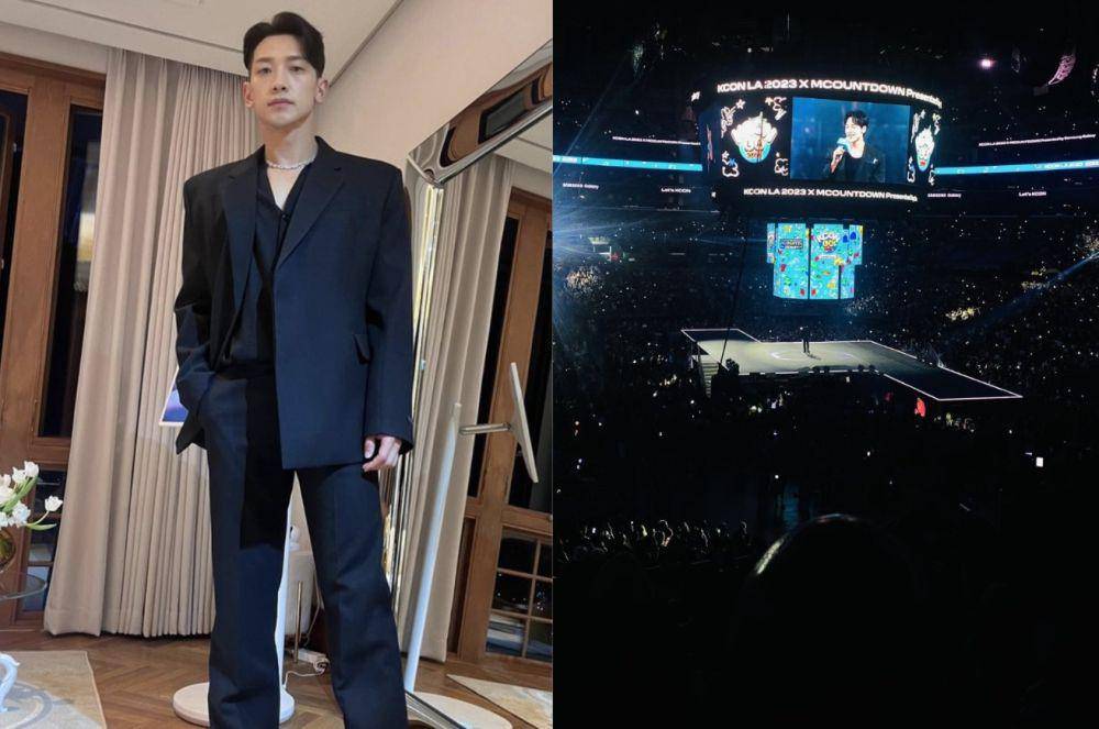 Rain dan penampilannya di KCON LA 2023 (instagram.com/rain_oppa | twitter.com/globalmyeon)