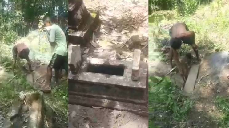tangkapan layar video makam dibongkar di Jember (IDN Times/Istimewa)