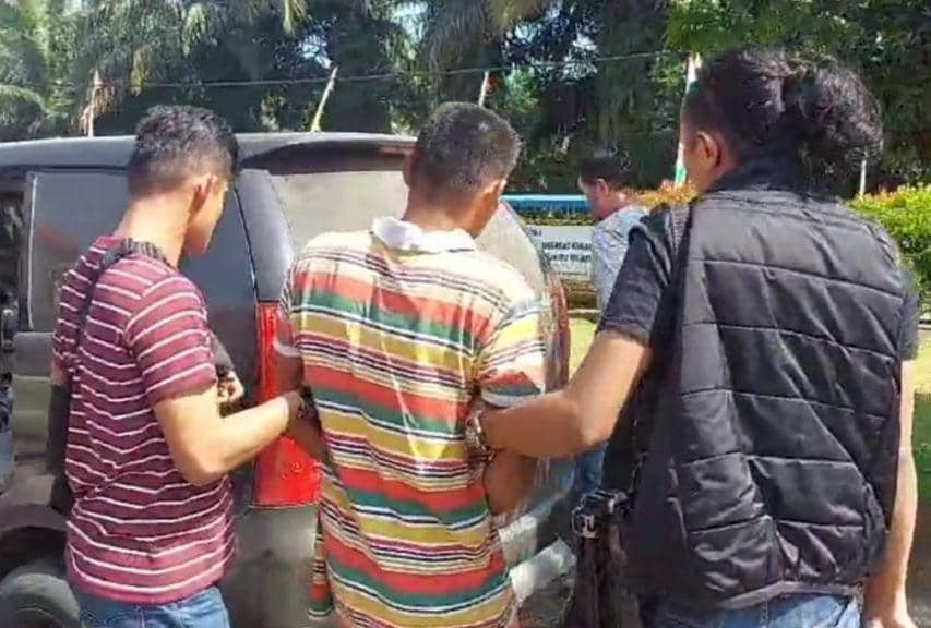 ED, suami di Tanggamus tega bacok istri dan anak tiri. (Dok. Polres Tanggamus).