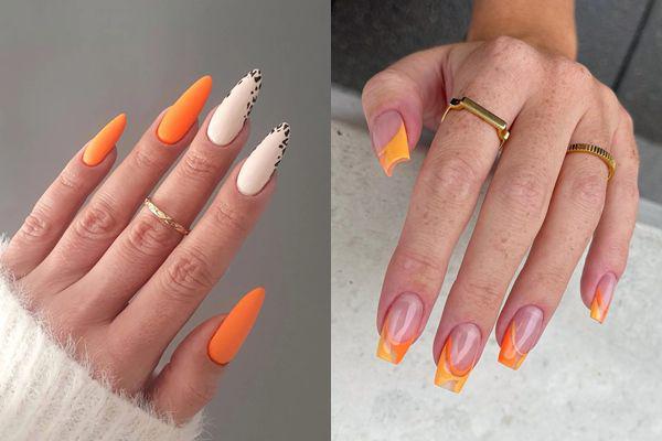35 Inspirasi Nail Art Nuansa Warna Oranye, Fresh!