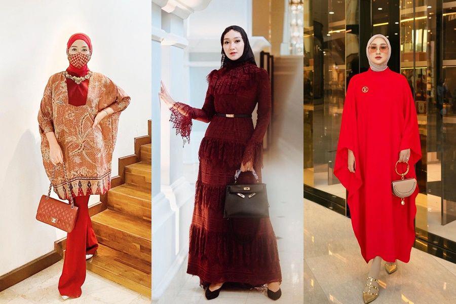 10 Ide Outfit Warna Merah ala Dian Pelangi, Rasanya Cetar Setiap Saat!