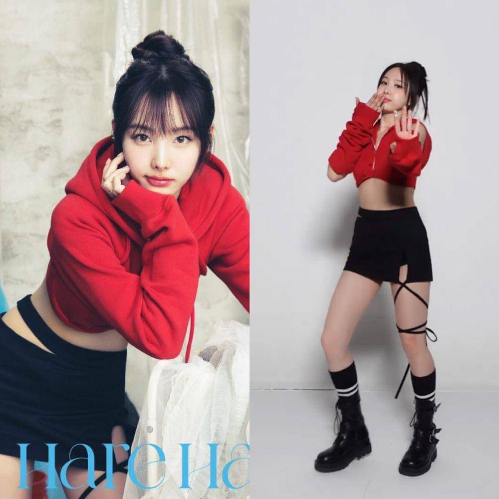 padu padan slit skirt ala Nayeon TWICE (instagram.com/jypetwice_japan)