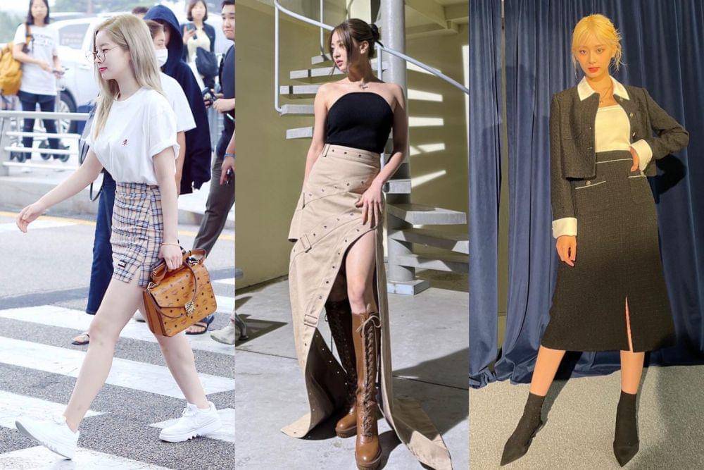padu padan slit skirt ala Dahyun, Jihyo, dan Tzuyu TWICE (twitter.com/kimdahyun_kr | instagram.com/_zyozyo | instagram.com/thinkaboutzu)