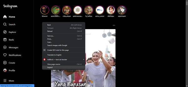 membuat Instagram Story dari laptop atau PC (IDN Times/Putri Intan Nur Fauziah)