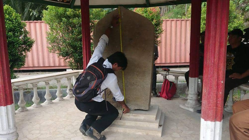 Prasasti Lawadan yang tersimpan di pabrik marmer IMIT Tulungagung. IDN Times/ Bramanta Pamungkas