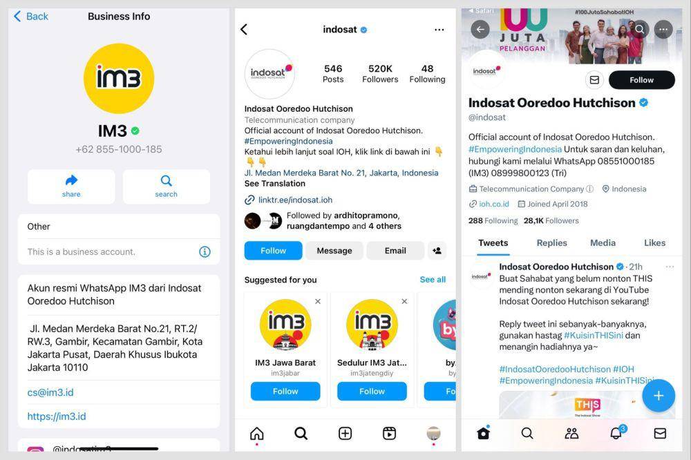 ilustrasi cara cek kartu Indosat melalui media sosial (dok. Putri Meliana A)