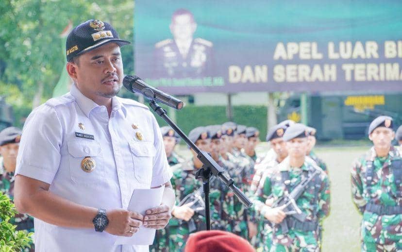 Walikota Medan, Bobby Nasution menghadiri Apel Luar Biasa dalam rangka Sertijab Pangdam I/BB (Dok. Istimewa)