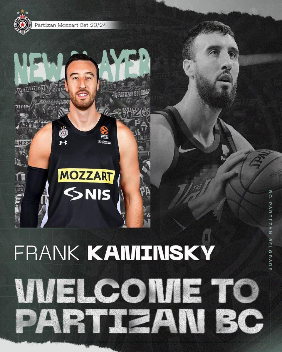 Poster perkenalan Frank Kaminsky di Partizan Belgrade. (instagram.com/fskpart3)