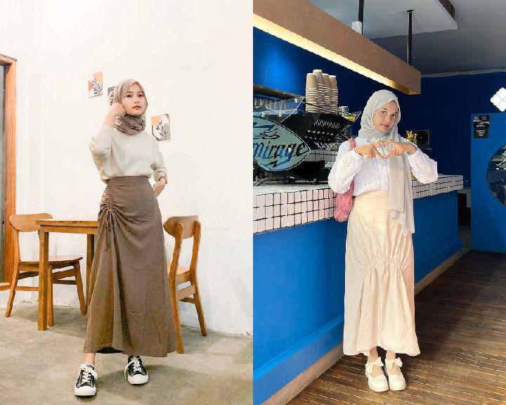 9 Mix and Match Rok Warna Polos ala Siska Amera, Chic dan Catchy!