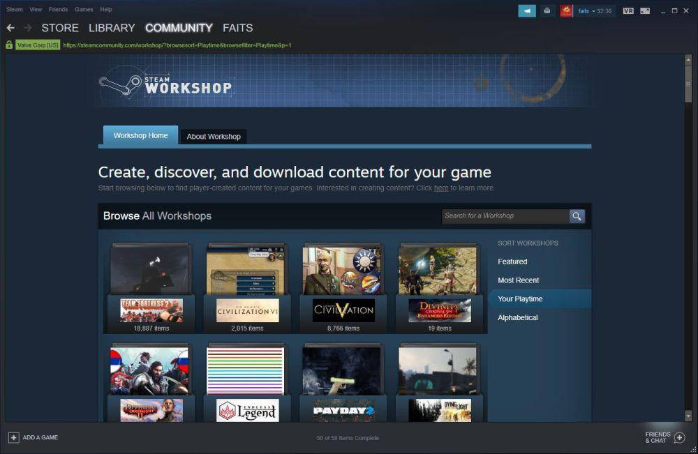 Steam Workshop (dok. Steam)