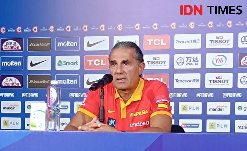 Pelatih Timnas Basket Spanyol, Sergio Scariolo. (IDN Times/Tino).