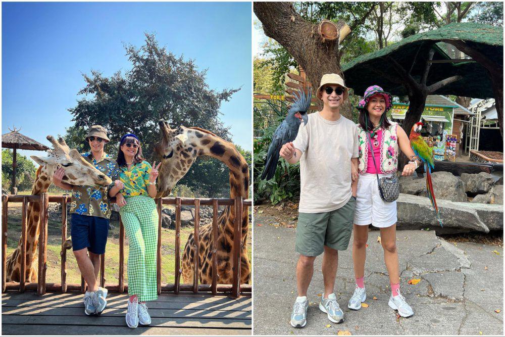 8 Potret Kenes dan Winky Wiryawan ke Taman Safari Prigen, Healing!