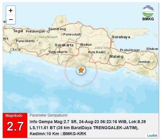 Informasi gempa bumi di Trenggalek. IDN Times/ istimewa