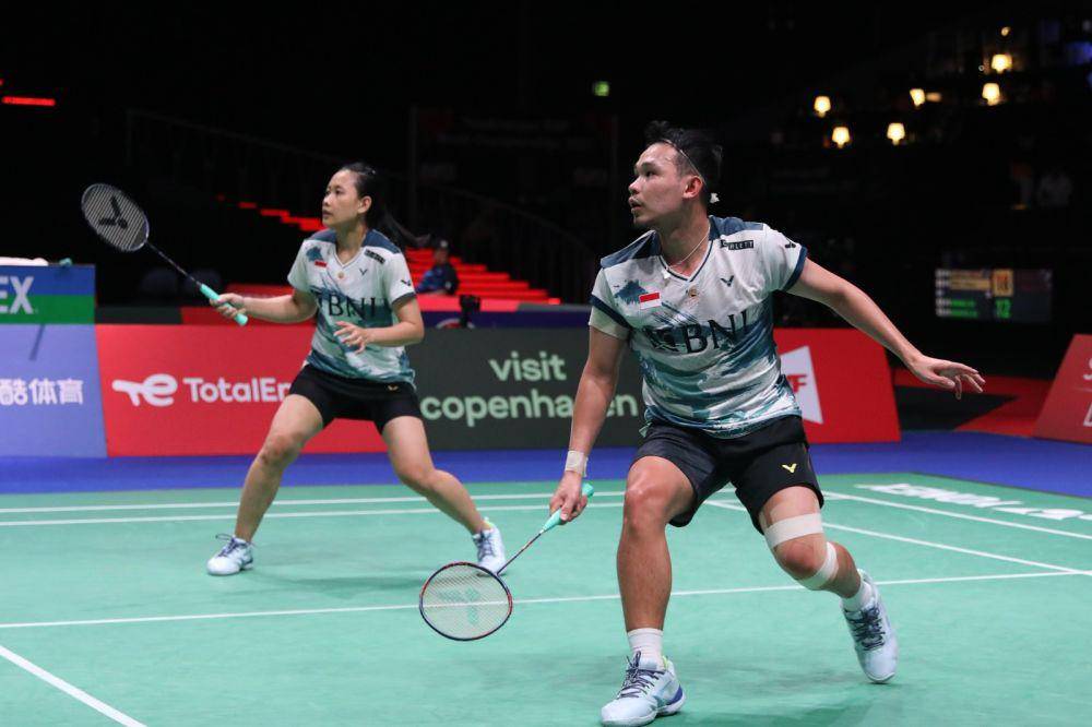 Rinov Rivaldy/Pitha Haningtyas Mentari di Kejuaraan Dunia Bulu Tangkis 2023 (dok. PP PBSI)