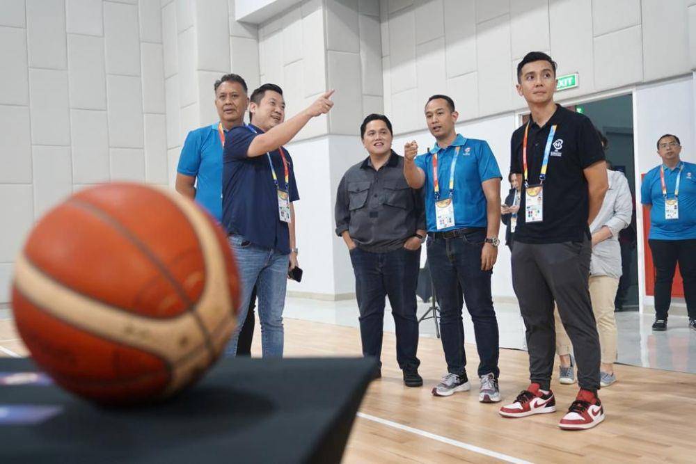 Erick Thohir Meninjau venue FIBA Basketball World Cup 2023 & pengecekan persiapan pembukaan serta menyapa Timnas Spanyol di Indonesia Arena (dok. Istimewa)