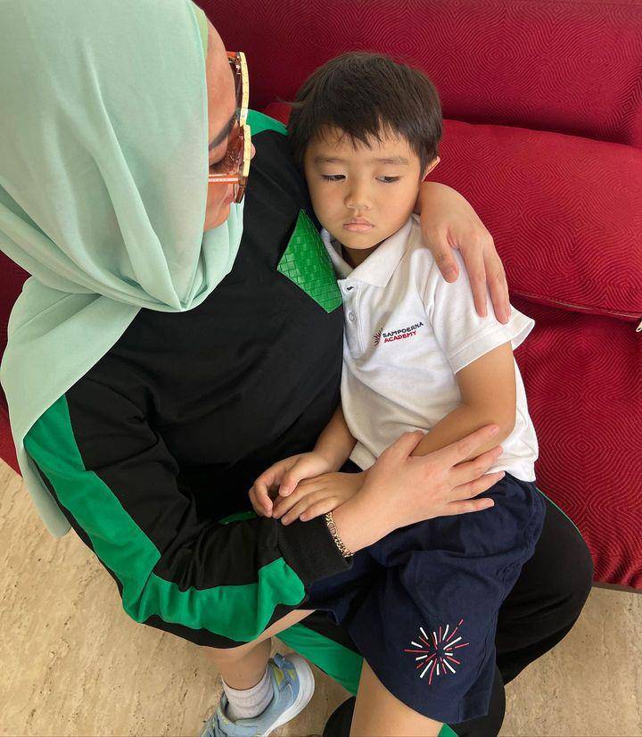 anak Bella Shofie jatuh di sekolah (Instagram.com/bellashofie_rigan)