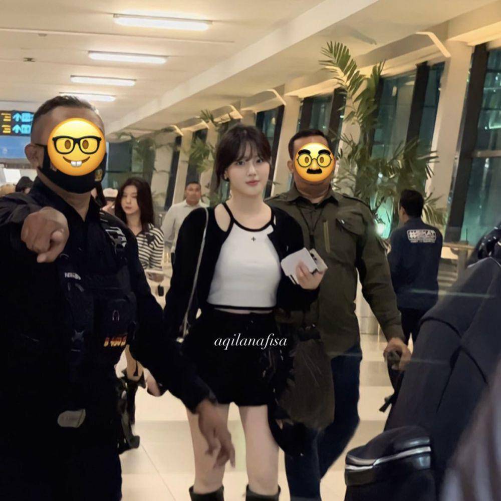 Chaehyun Kep1er di Bandara Soetta (twitter.com/kellpcey)
