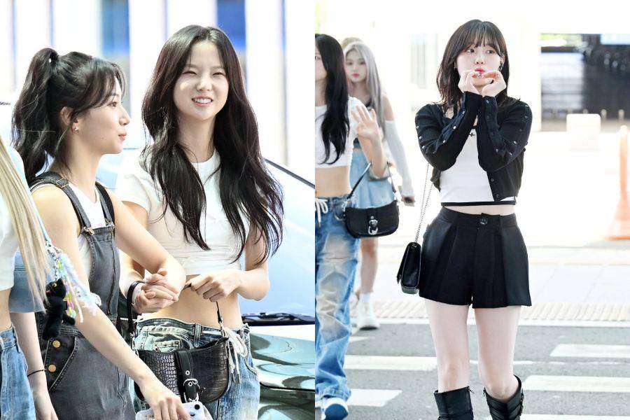 Youngeun, Yujin, Chaehyun, dan Yeseo Kep1er menuju ke Jakarta (dok. OSEN)
