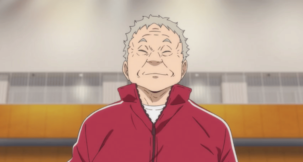 Pelatih tim voli Nekoma, Yasufumi Nekomata (dok. Production I.G/ Haikyuu!!)