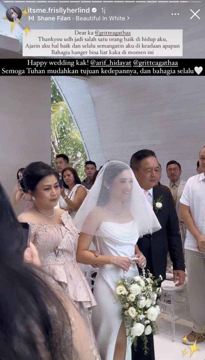 potret Gempita jadi bridesmaid di pernikahan Gritte Agatha dan Arif Hidayat (Instagram.com/itsme.frisllyherlind)