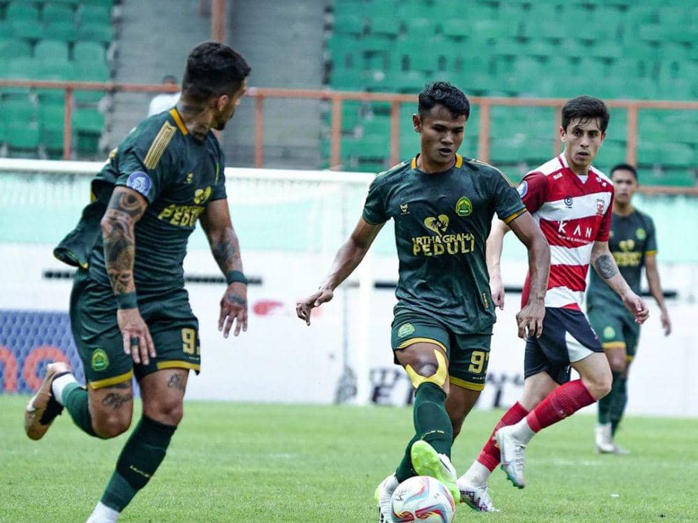 Persikabo 1973 saat menghadapi Madura United pada putaran pertama Liga 1 2023/2024. (instagram.com/officialpersikabo)