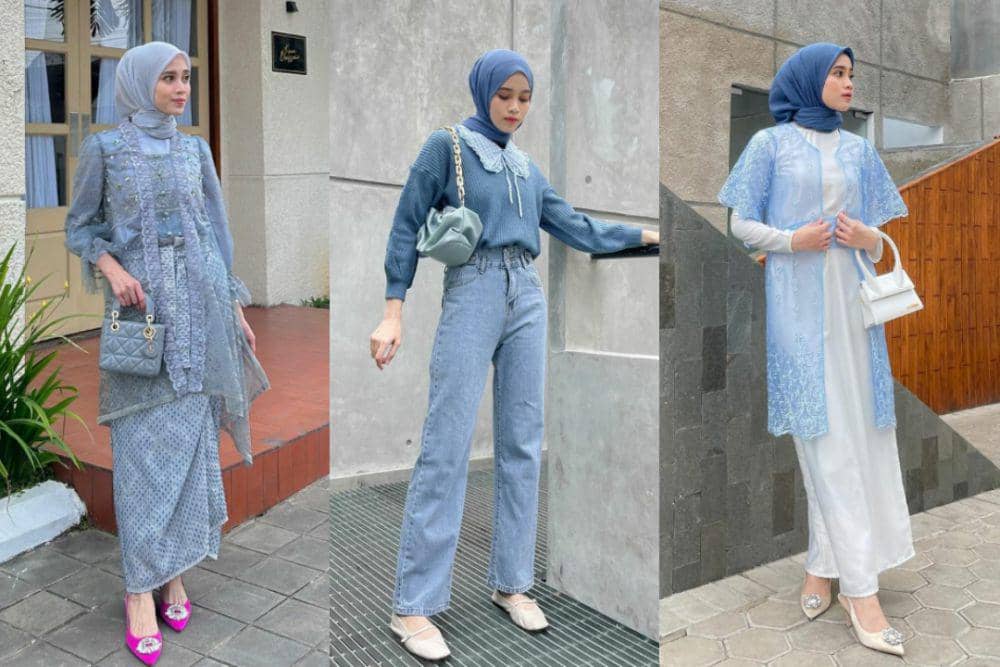 9 OOTD Nuansa Biru ala Vina Maulina, Bikin Gayamu Makin Manis!