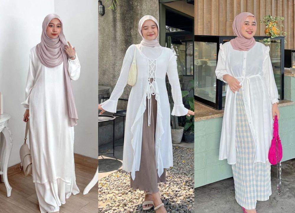 9 Ide Outfit Nuansa Putih ala Influencer Hijab, Solusi Tampil Elegan!