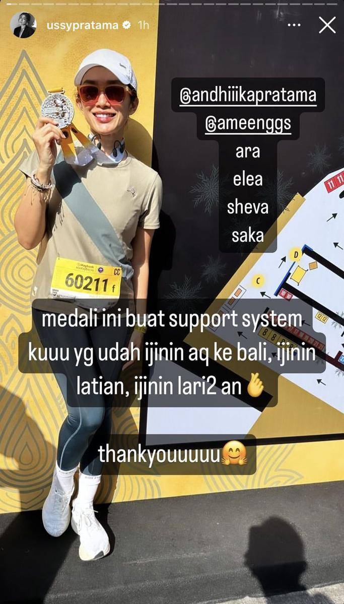 potret artis ramaikan event marathon di Bali (Instagram.com/ussypratama)