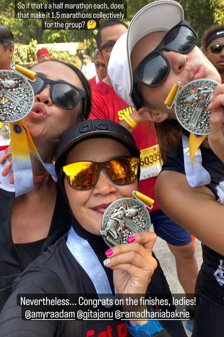 Nia Ramadhani Marathon di Bali (Instagram.com/ramadhaniabakrie)