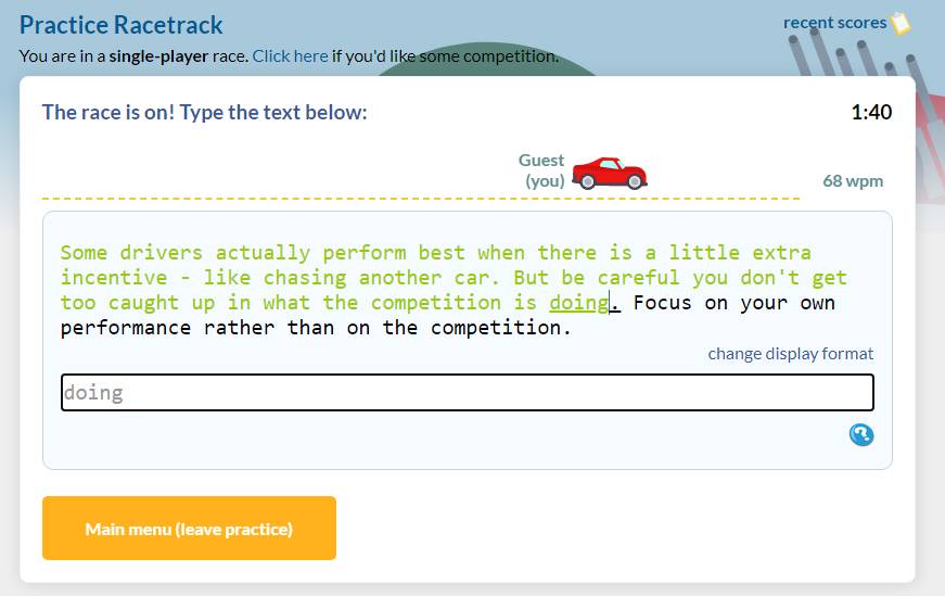 contoh permainan Typing Test (dok. pribadi/Helmi Elena)