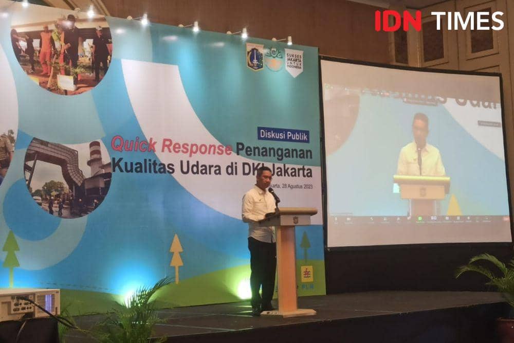 Quick response penanganan kualitas udara Jakarta di Shangrila, Senin (28/8/2023). (IDN Times/Dini Suciatiningrum)