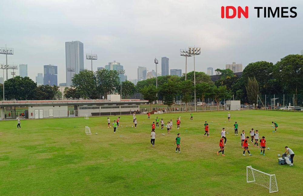 Timnas Korea Selatan U-17 menggelar latihan perdananya di Jakarta, Senin (28/8/2023). (IDN Times/Tino)
