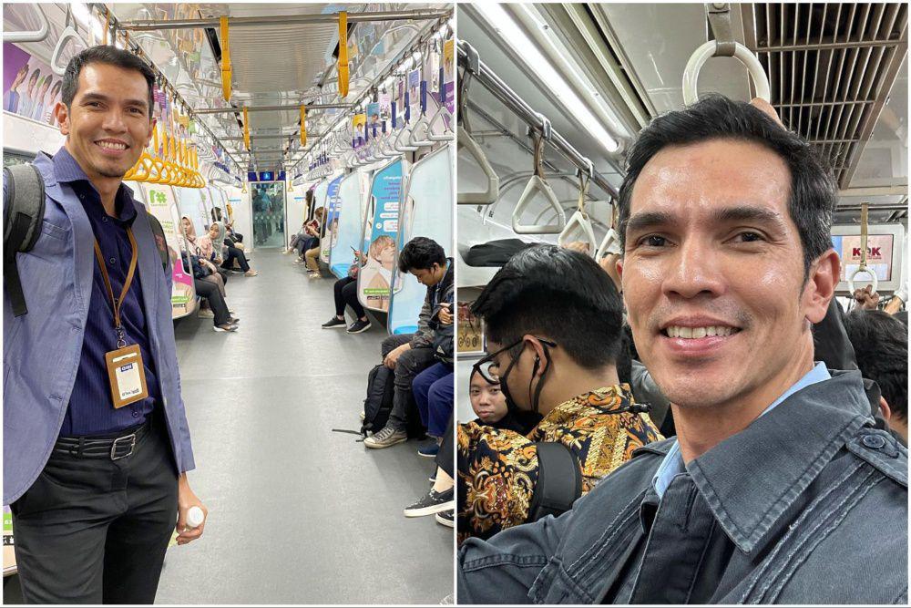 10 Potret Adrian Maulana Naik KRL, Santai Meski Berdesakan!