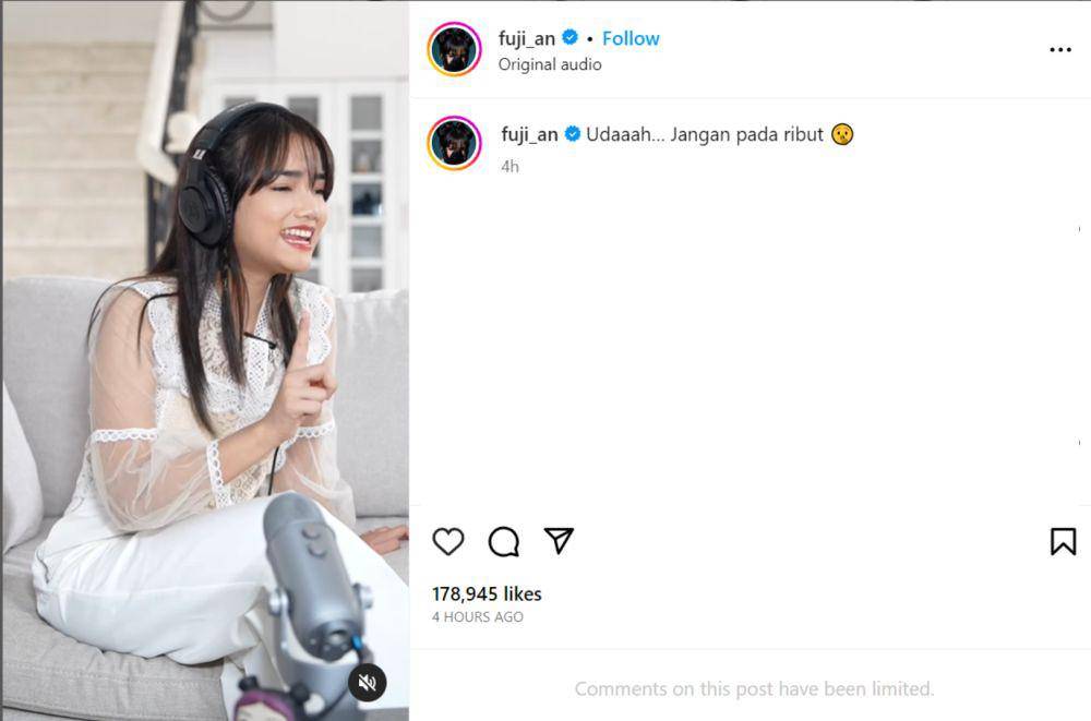Tangkapan layar Instagram Fuji (Sumber: Instagram @fuji_an)