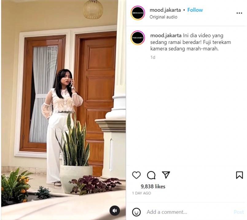 Tangkapan layar Instagram terkait video Fuji (Sumber: Istimewa)