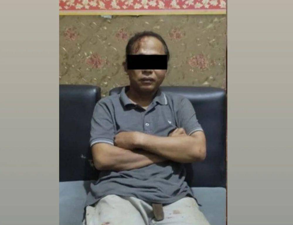 Tampang H, pelaku pembacokan cemburu melihat anak tetangga bermesraan dengan pacarnya. (Dok. Polres Metro).