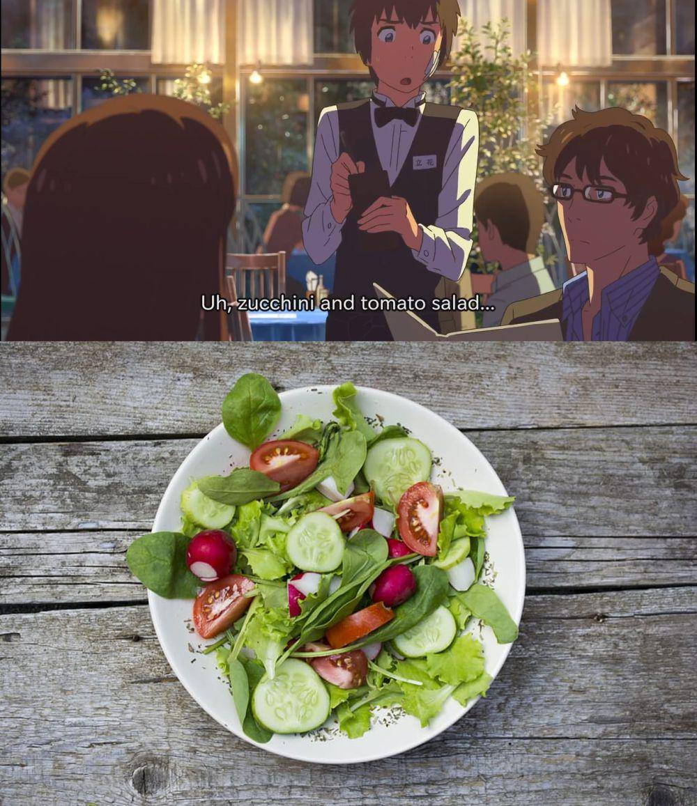 zucchini and tomato salad (dok. CoMix Wave Films/Your Name | pxfuel.com)