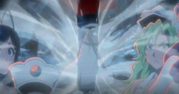 Angin menghempas para Sternritter tepat setelah Ichigo tiba di depan Zaraki ( Dok. Pierrot / Bleach: Thousand-Year Blood War )