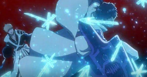 Sado melindungi Ichigo dari hujan panah Ishida ( Dok. Pierrot / Bleach: Thousand-Year Blood War )