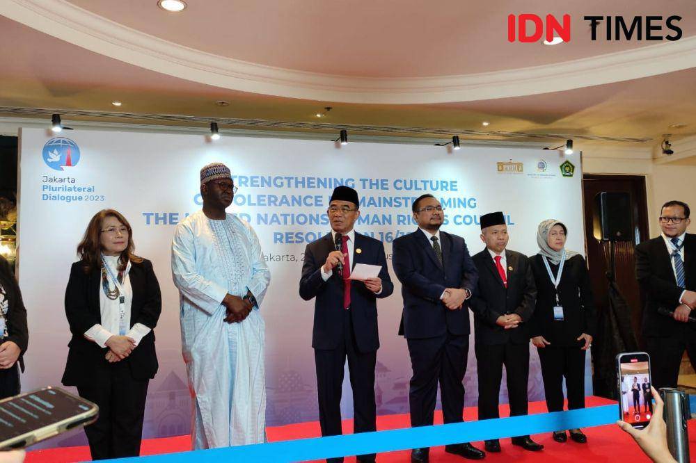 Kantor Staf Presiden (KSP), Kementerian Luar Negeri, dan Kementerian Agama menggelar Jakarta Plurilateral Dialogue "Strengthening the Culture of Tolerance by Mainstreaming UN Human Rights Council Resolution 16/18" di Hotel Borobudur, Jakarta Pusat (IDN Times/Yosafat Diva Bayu Wisesa)