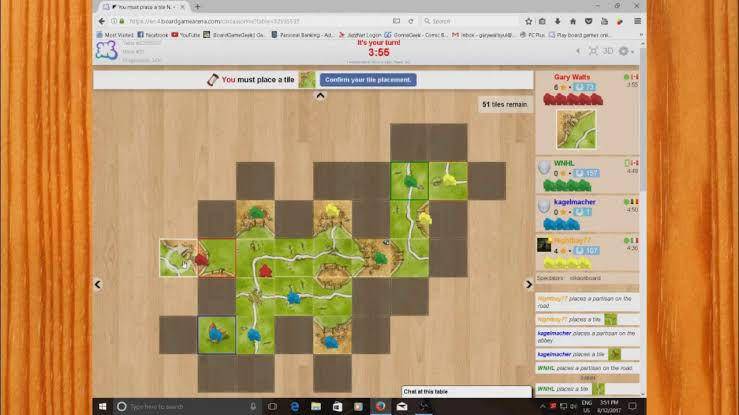 gameplay board game Carcassonne (youtube.com/Capital_MTG)