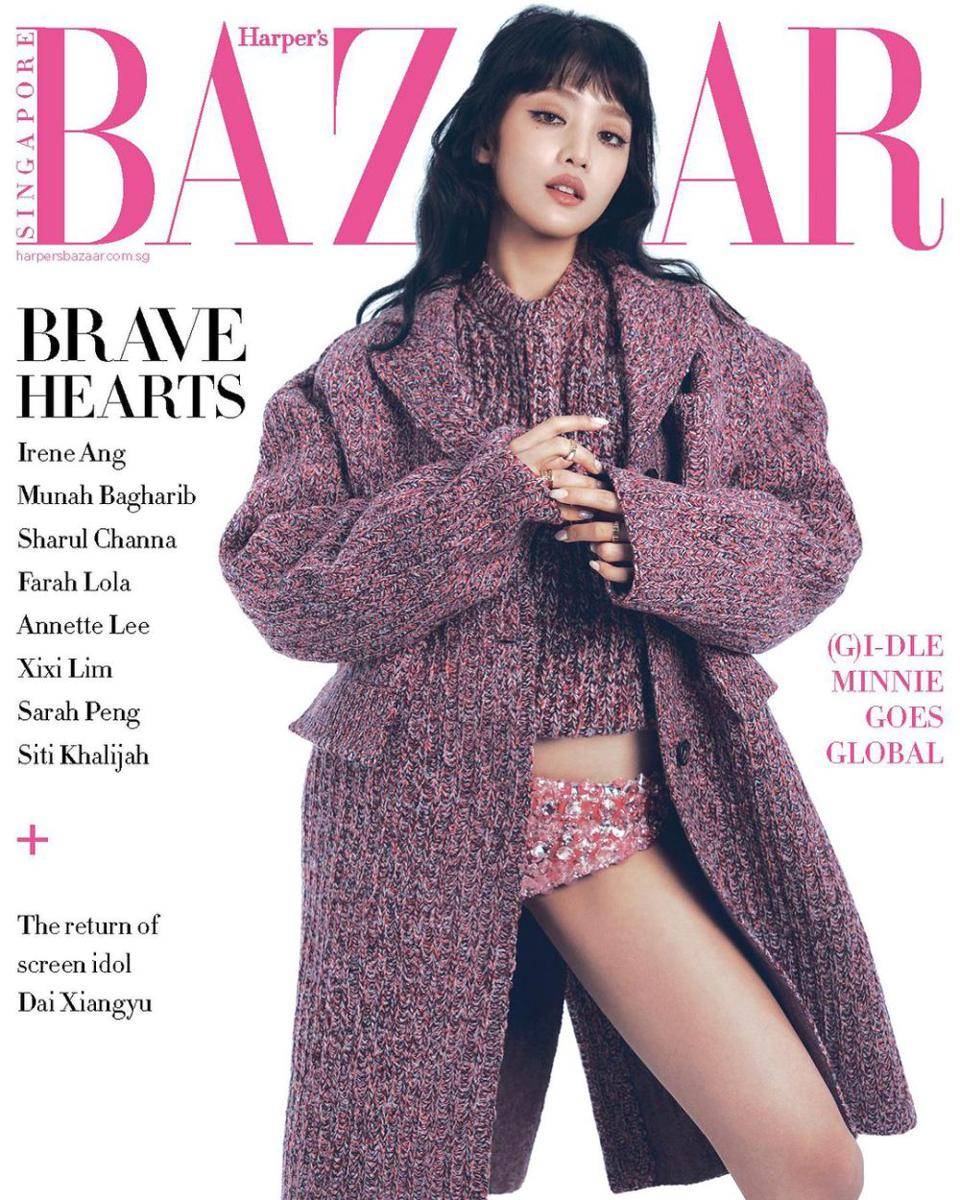 Minnie (G)I-DLE untuk Miu Miu dan Harper’s BAZAAR Singapore (instagram.com/harpersbazaarsg)