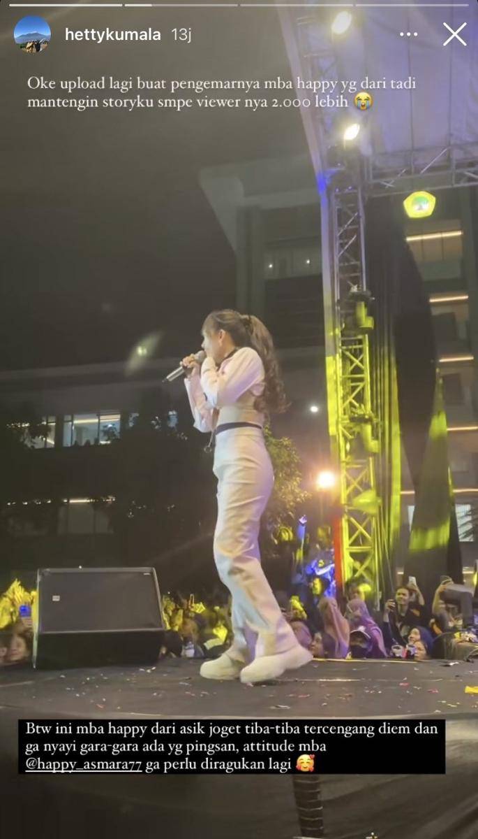 potret Happy Asmara konser di Untag Surabaya (Instagram.com/hettykumala
